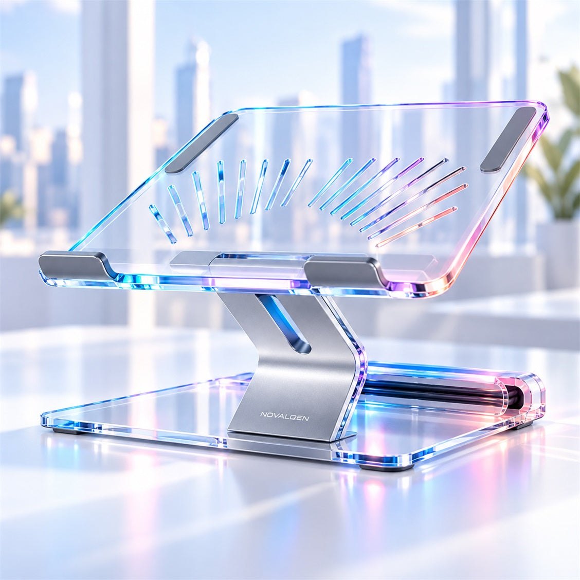 Novalqen clear laptop stand without device